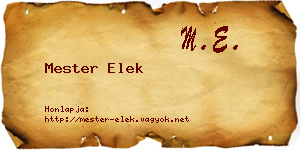 Mester Elek névjegykártya